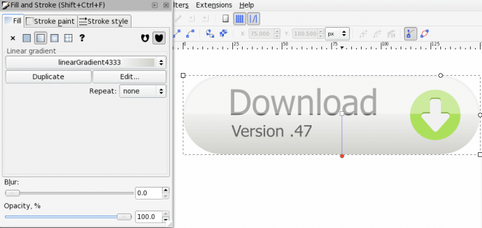 Adjust the gradient with either the path tool or the gradient tool.